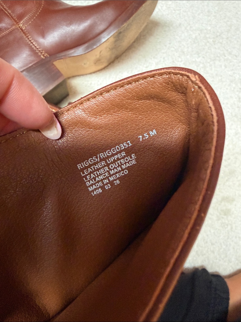 REVOLVE Brown Leather Mid-Calf Heeled Boots - Picture 4 of 4